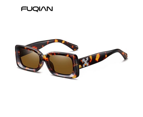 FUQIAN Luxury Brand Design Square Sunglasses Men Women Fashion Small Rectangle Sun Glasses Ladies Vintage Driving Shades UV400