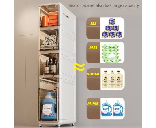 Gap Locker Drawer Type Waterproof Roller Storage Cabinet Bathroom Refrigerator Gap Modern Locker Storage Organizer