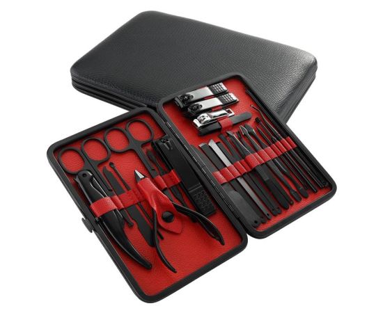 Supper Complete 25 Pieces Manicure Set Nail Kit Art Tools Toenail Pedicure Care Ingrown Trimmer Clipper Professional