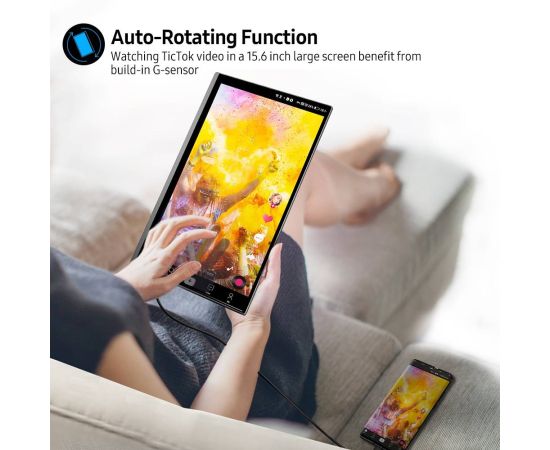 UPERFECT 4K Portable Monitor Touchscreen Gravity Sensor Automatic Rotate 15.6'' Slimmest 10-Point Touch UHD 3840x2160 Display