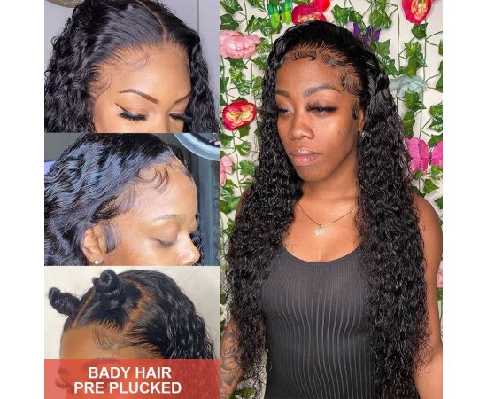 Water Wave Lace Front Wig Full Lace Front Human Hair Wigs For Black Women 30 34 Inch HD Wet And Wavy Loose Deep Wave Frontal Wig
