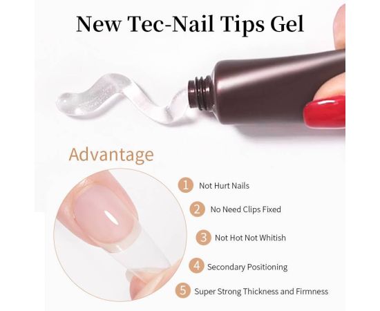 BORN PRETTY 15g New Tec Nail Tips Gel Transparent Nail Gel Soak Off UV LED Nail Art Gel Varnish Function Gel Nail Extension Gel