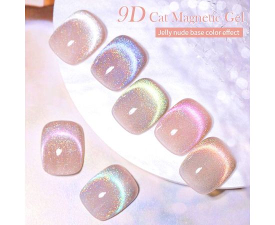 BORN PRETTY 7ml 9D Laser Cat Magnetic Gel Nail Gel Pink Magnetic Gel Soak Off UV LED Nail Varnish UV Gel Need Pink Nude Base