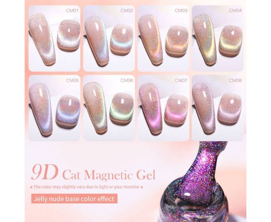 BORN PRETTY 7ml 9D Laser Cat Magnetic Gel Nail Gel Pink Magnetic Gel Soak Off UV LED Nail Varnish UV Gel Need Pink Nude Base