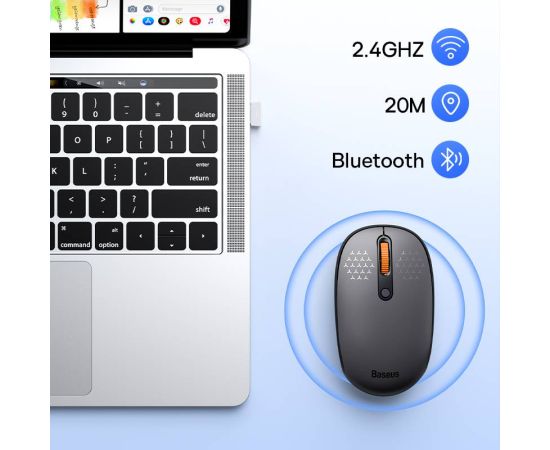 Baseus Mouse Bluetooth Wireless Computer Keyboard and Mouse Combo with 2.4GHz USB Nano Receiver  for PC MacBook Tablet Laptop