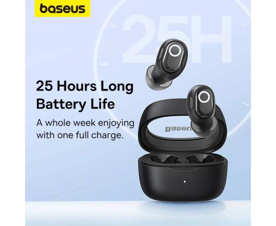 Baseus WM02 Wireless Earphones TWS Bluetooth 5.3 Headphones, Mini and compact Comfortable wear, 25 hours Long Battery Life