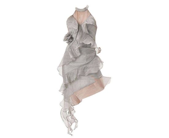 2023 Streetwear Mesh Lace Splice Asymmetrical Dress Summer New Chiffon Dress Hanging Neck Off Shoulder Ruffles Dress Sexy