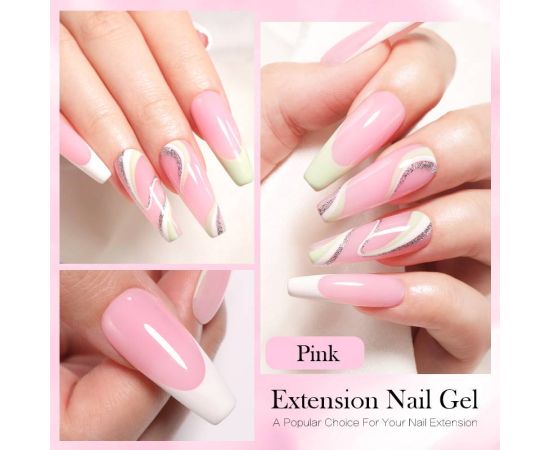 BORN PRETTY 225g Nail Extension Gel Jelly White Pink Clear Gel Nail Polish Fast Extending UV Nail Hard Gels Soak Off Gel Varnish