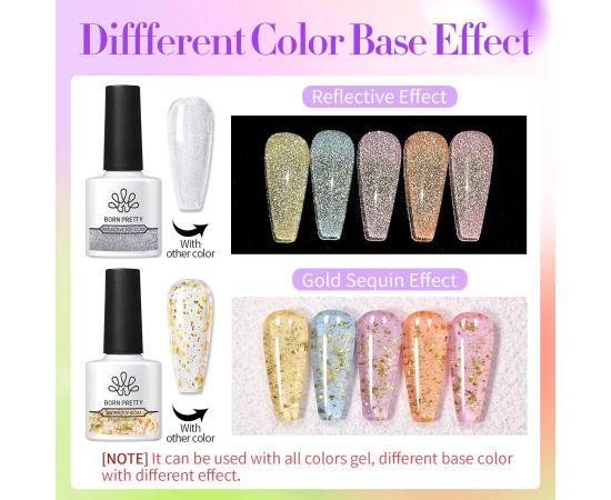 BORN PRETTY 39/21PCS Neon Gel Nail Polish Set Nude Pink Yellow Green Blue Glitter Colors Gel Polish Kit Base Gel Top Coat