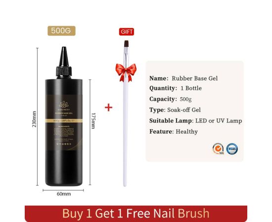 BORN PRETTY 500g Base Gel Super Top Coat Matte Top Coat Rubber Base Gel Soak Off Uv Gel Nail Art Salon Gel Varnish Founction Gel