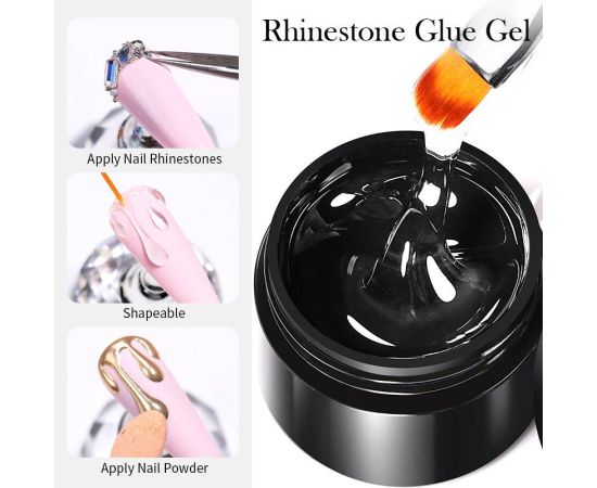 BORN PRETTY 5g/Box Rhinestones Glue Gel Transparent Color Sticky Gel For Manicure Rhinestone Jewelry Decorations Nail Glue