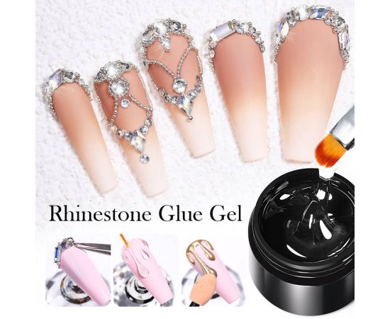 BORN PRETTY 5g/Box Rhinestones Glue Gel Transparent Color Sticky Gel For Manicure Rhinestone Jewelry Decorations Nail Glue