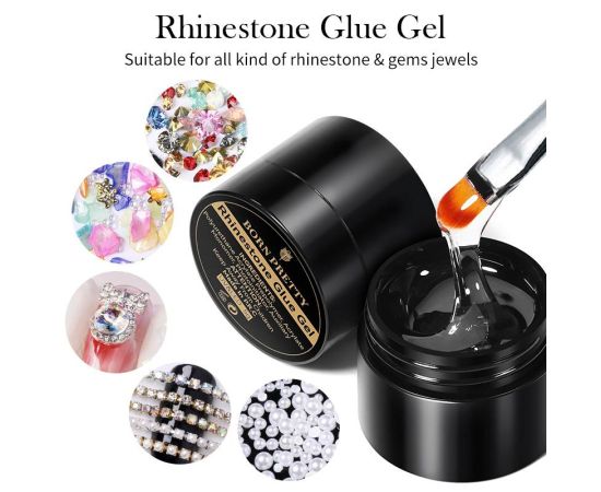 BORN PRETTY 5g/Box Rhinestones Glue Gel Transparent Color Sticky Gel For Manicure Rhinestone Jewelry Decorations Nail Glue