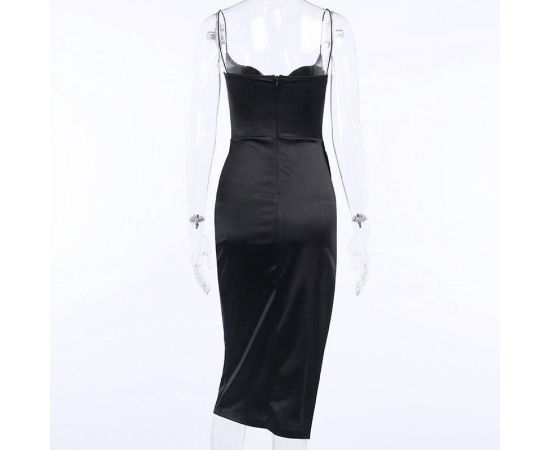 Deep V Neck Spaghetti Strap Slip Sexy Slit Maxi Dress 2023 New Fashion Evening Party Women Elegant Streetwear Dresses Y2K