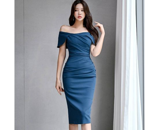 Korean Fashion Strapless Dresses Women 2023 Summer Commuter Tight Bag Hip Dresses for Women Wedding Party Elegant Dress