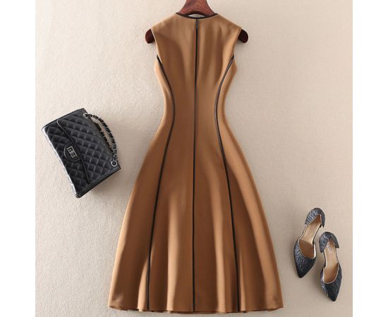 Retro Sleeveless Dress Women 2023 Spring Summer One Button Chic Elegant Dresses for Women's Waist Slim Fashion Casual Dress