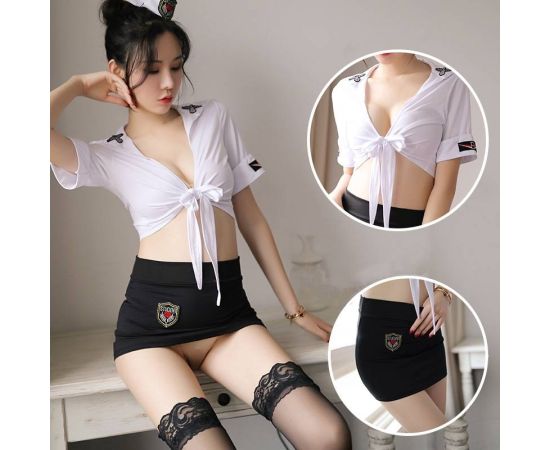 Stewardess Police Sexy Erotic Suit Sets For Women Air Flight Attendant Cosplay Costume Sex Clothes Dress Bodysuit Uniform Nice