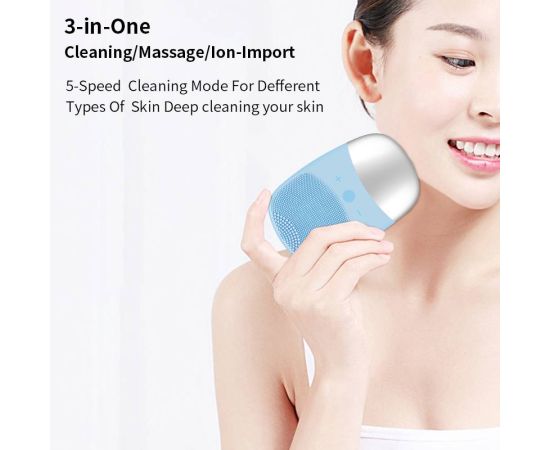 ANLAN Sonic Electric Facial Cleansing Brush Silicone Mini Face Cleaner Skin Massager Deep Pore Cleaning Face Cleansing Brush