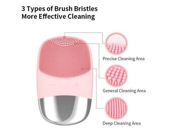 ANLAN Sonic Electric Facial Cleansing Brush Silicone Mini Face Cleaner Skin Massager Deep Pore Cleaning Face Cleansing Brush