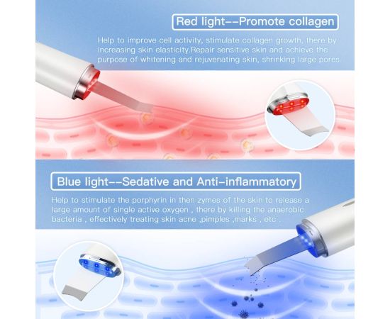 ANLAN Ultrasonic Skin Scrubber IXP5 Waterproof Low Noise Light Therapy EMS Face Lifting Ultrasonic Face Cleaner Peeling Machine