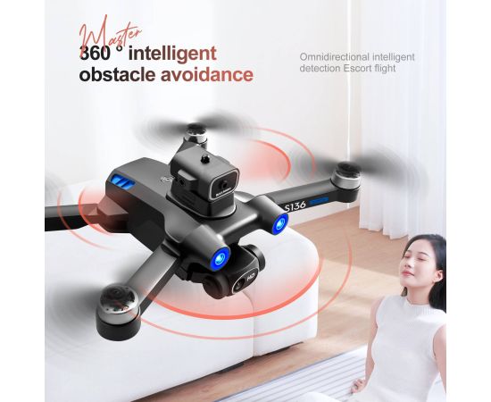 S136 GPS Drone 4K Professional 8K Dual ESC Camera Optical Flow Positioning Obstacle Avoidance Brushless RC Foldable Quadcopter