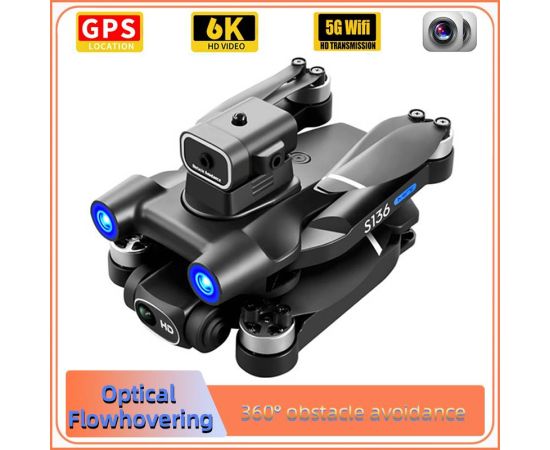 S136 GPS Drone 4K Professional 8K Dual ESC Camera Optical Flow Positioning Obstacle Avoidance Brushless RC Foldable Quadcopter