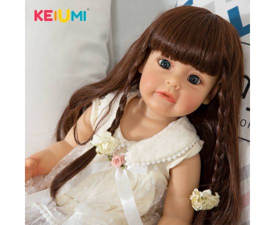KEIUMI Full Silicone Body Reborn Baby Doll Lifelike Waterproof Princess Sue-sue Bebe Dolls Toy For Girls Birthday Gift