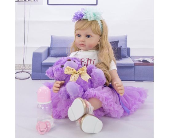 Limited Edition 24 Inch Reborn Baby Doll 60 cm Silicone Soft Lifelike Newborn Purple Princess Dolls For Child Menina Brinquedos
