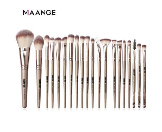 MAANGE Pro 12/18/20 PCS Makeup Brushes Set with Bag +1Pcs Sponge Beauty Powder Foundation Eyeshadow Make Up Brush Synthetic Wool