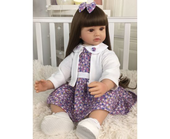 Super Doll With Long Hair 24 Inch Reborn Dolls 60 cm Cloth Body Realistic Princess Girl Baby Doll For Kid Birthday Xmas Gifts