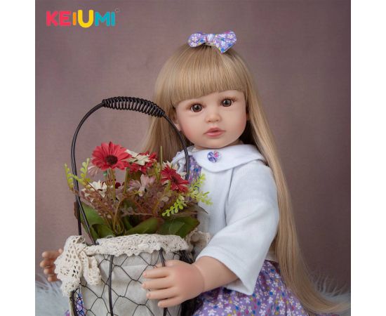 Super Doll With Long Hair 24 Inch Reborn Dolls 60 cm Cloth Body Realistic Princess Girl Baby Doll For Kid Birthday Xmas Gifts