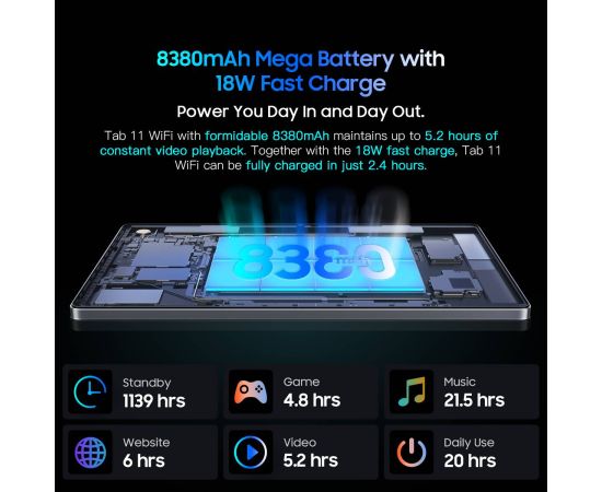 【World Premiere】Blackview Tab 11 WiFi Tablet 14GB+256GB 10.36''2.4K FHD+Display MTK MT8183 Octa Core 8380mAh Battery 16MP Camera