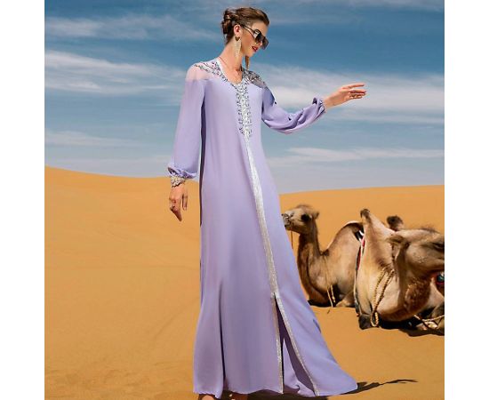 Elegant Women Formal Long Dress With Diamonds Wedding Party Dubai Gown Muslim Islamic Abaya Kaftan Moroccan Robe