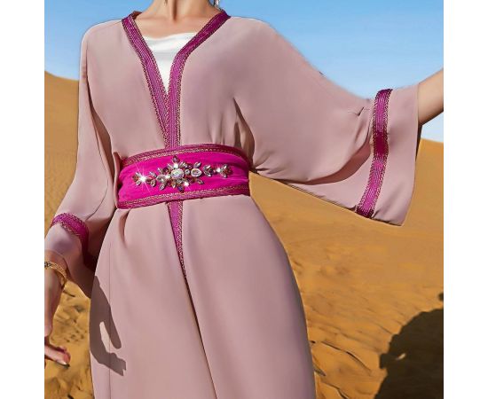 Luxury Women Dubai Abaya Sets Muslim Islamic Open Kimono Sleeve Cardigan Robe Inner Sleeveless Dress Belted Kaftan Gown S-XL