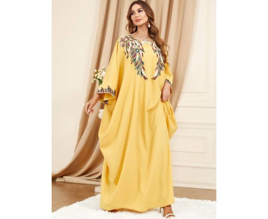 Summer Women Loose Dress Arab Jilbab Robe Muslim Abaya Islamic Turkey Moroccan Kaftan Gown Bat Sleeve Maxi Dresses