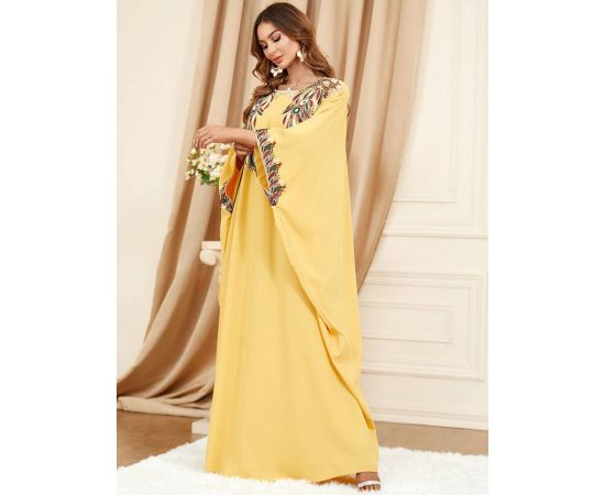 Summer Women Loose Dress Arab Jilbab Robe Muslim Abaya Islamic Turkey Moroccan Kaftan Gown Bat Sleeve Maxi Dresses