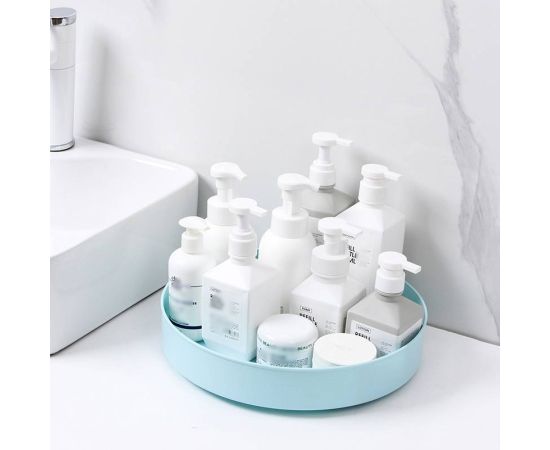 360 Degree Rotating Cabinet Organizer Tray Non-Slip Spice Round Rack Plate Kitchen Bathroom Cosmetic Turntable Storage Box