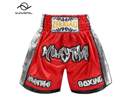 Boxing Shorts Mens Womens Kids Muay Thai Shorts Satin Polyester Embroidery Fight Kickboxing Pants  Martial Arts MMA Clothing