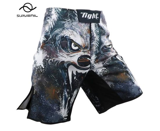 Men's Muay Thai Boxing Shorts Skeleton Skull Tiger Printing Wrestling Technical Performance Sanda Kickboxing Pants MMA Fightwear