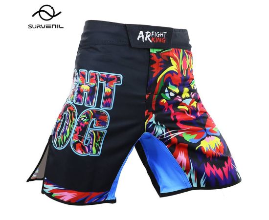 Men's Muay Thai Boxing Shorts Skeleton Skull Tiger Printing Wrestling Technical Performance Sanda Kickboxing Pants MMA Fightwear