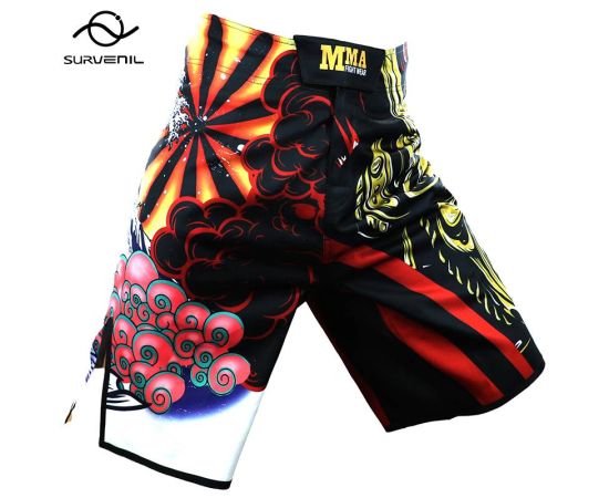 Men's Muay Thai Boxing Shorts Skeleton Skull Tiger Printing Wrestling Technical Performance Sanda Kickboxing Pants MMA Fightwear